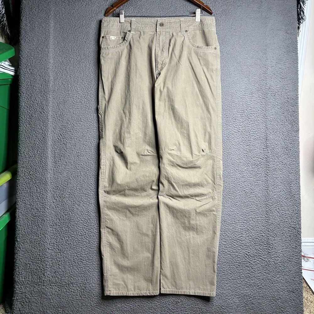 Kuhl Revolvr Pants Mens 35x34 Beige Uberkuhl Stretch Hiking Outdoor Casual 5232